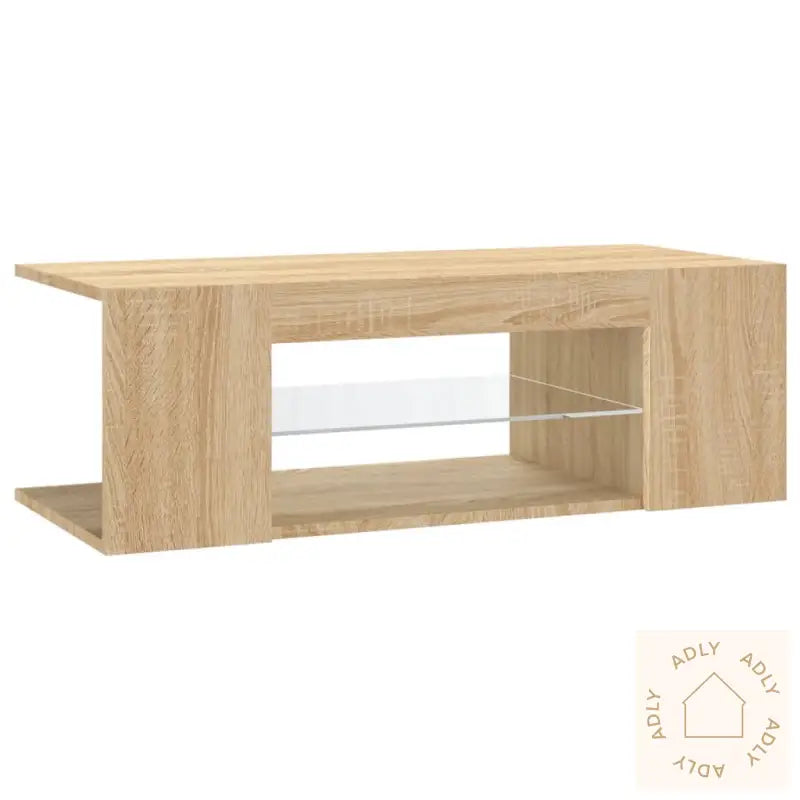 Tv-Benk Med Led-Lys Sonoma Eik 90X39X30 Cm