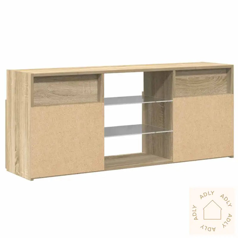 Tv-Benk Med Led-Lys Sonoma Eik 120X30X50 Cm