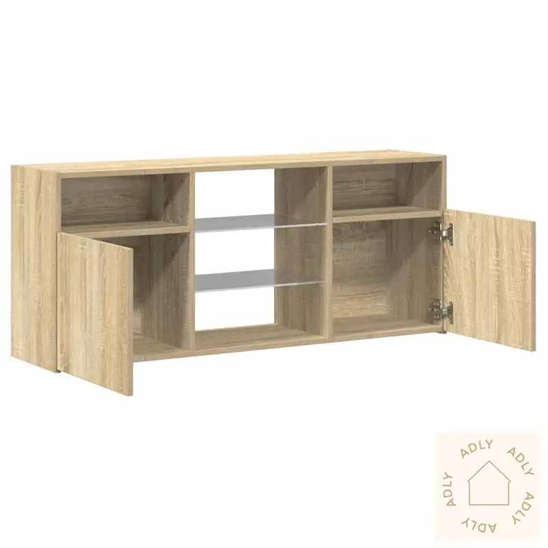 Tv-Benk Med Led-Lys Sonoma Eik 120X30X50 Cm