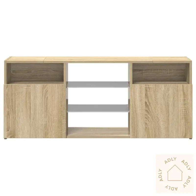 Tv-Benk Med Led-Lys Sonoma Eik 120X30X50 Cm