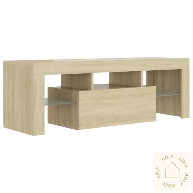 Tv-Benk Med Led-Lys Sonoma Eik 120X35X40 Cm