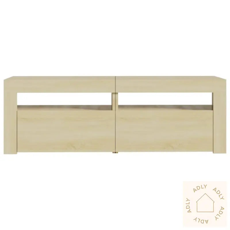 Tv-Benk Med Led-Lys Sonoma Eik 120X35X40 Cm