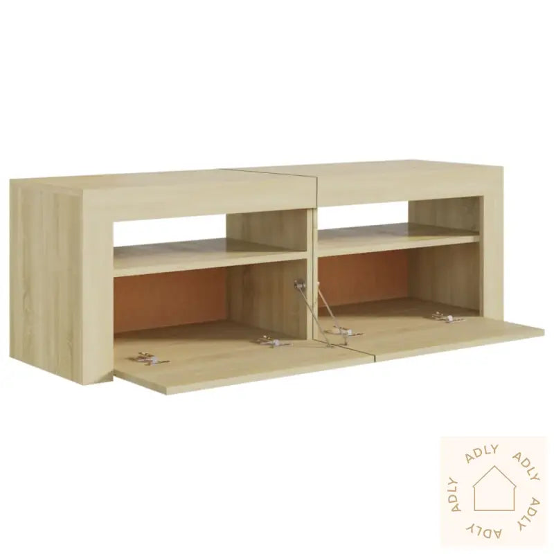 Tv-Benk Med Led-Lys Sonoma Eik 120X35X40 Cm