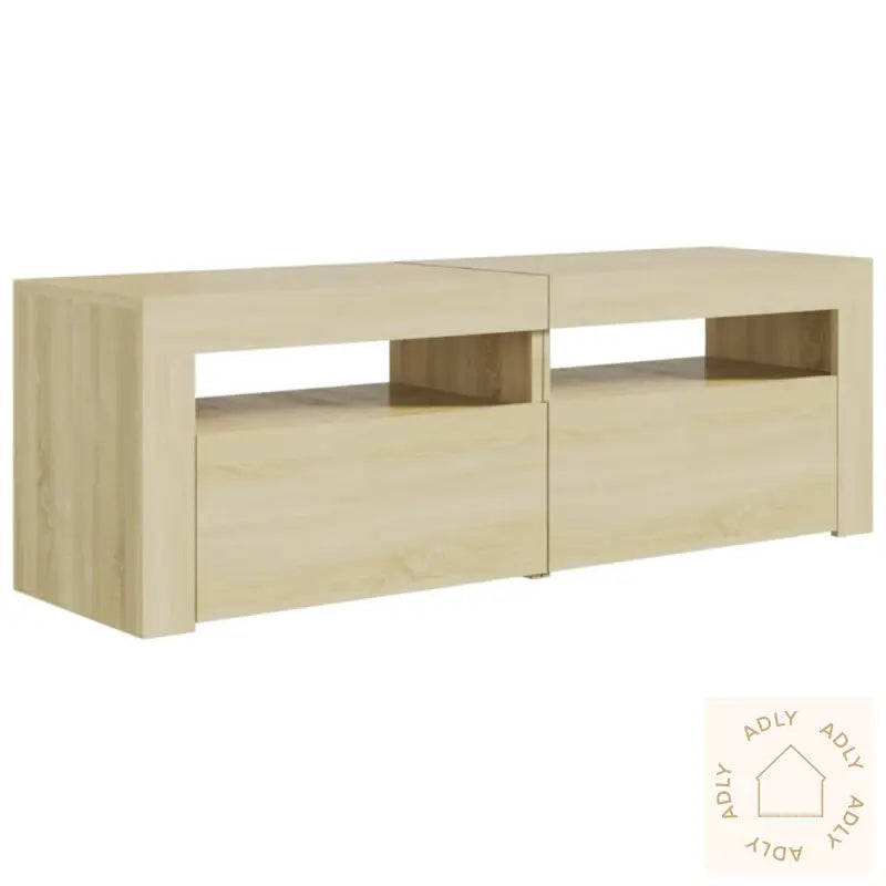Tv-Benk Med Led-Lys Sonoma Eik 120X35X40 Cm