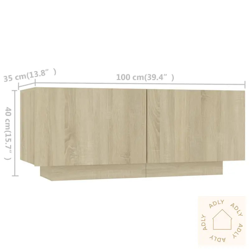 Tv-Benk Med Led-Lys Sonoma Eik 180X35X40 Cm