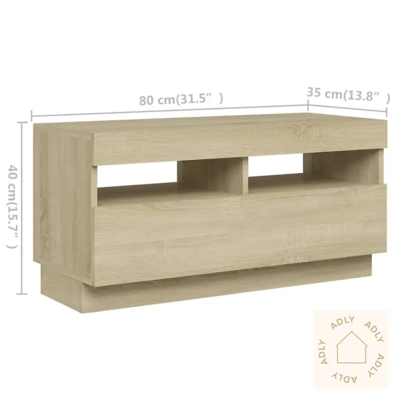 Tv-Benk Med Led-Lys Sonoma Eik 180X35X40 Cm