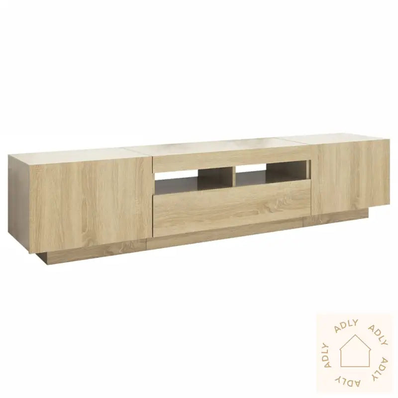Tv-Benk Med Led-Lys Sonoma Eik 180X35X40 Cm