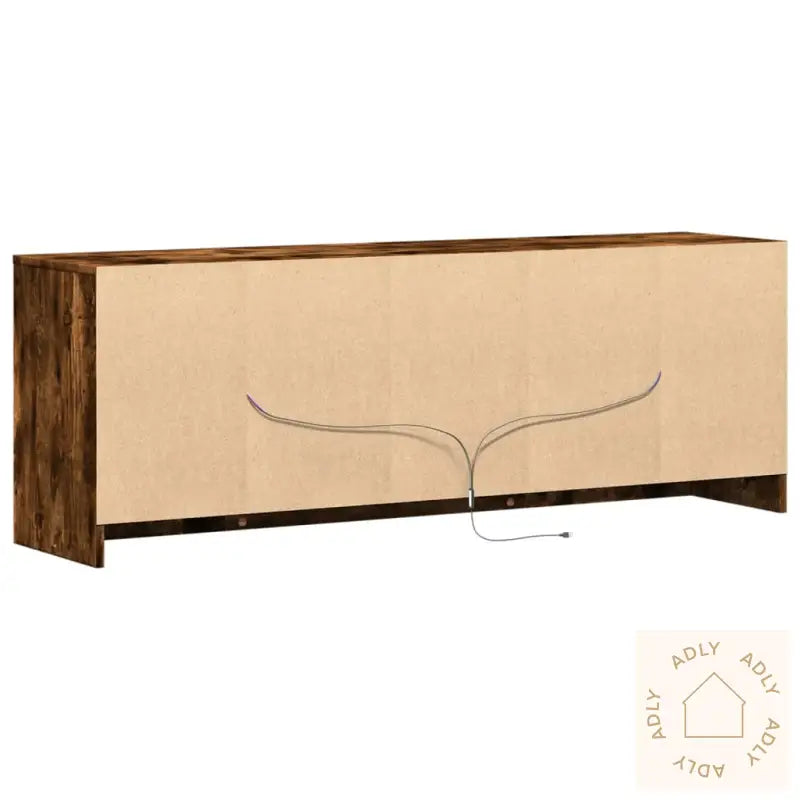 Tv-Benk Med Led Røkt Eik 139,5X34X50 Cm Konstruert Tre
