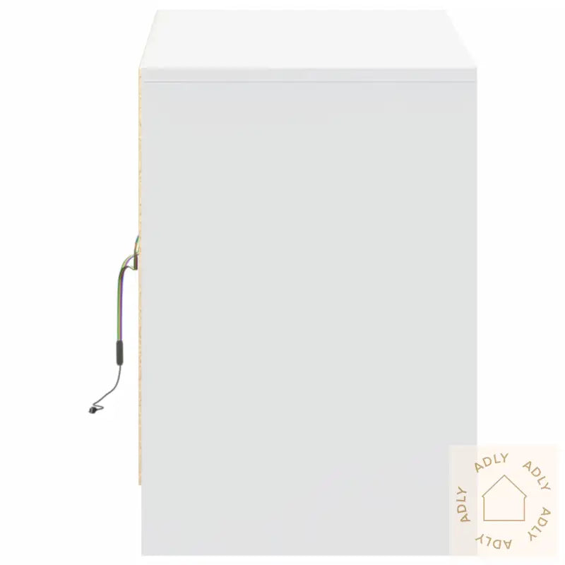 Tv-Benk Med Led Hvit 100X34X50 Cm Konstruert Tre