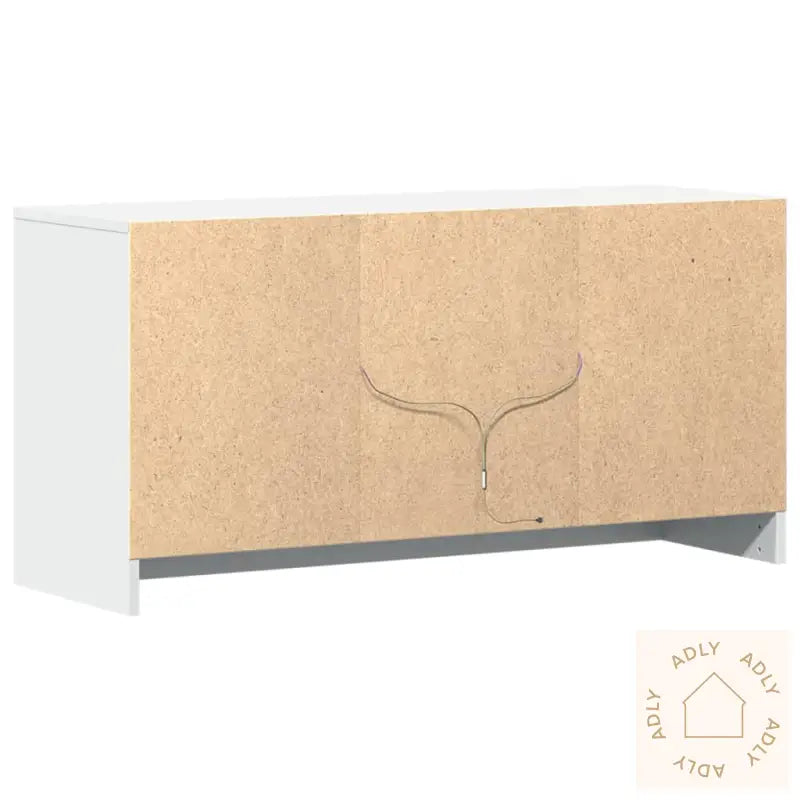 Tv-Benk Med Led Hvit 100X34X50 Cm Konstruert Tre