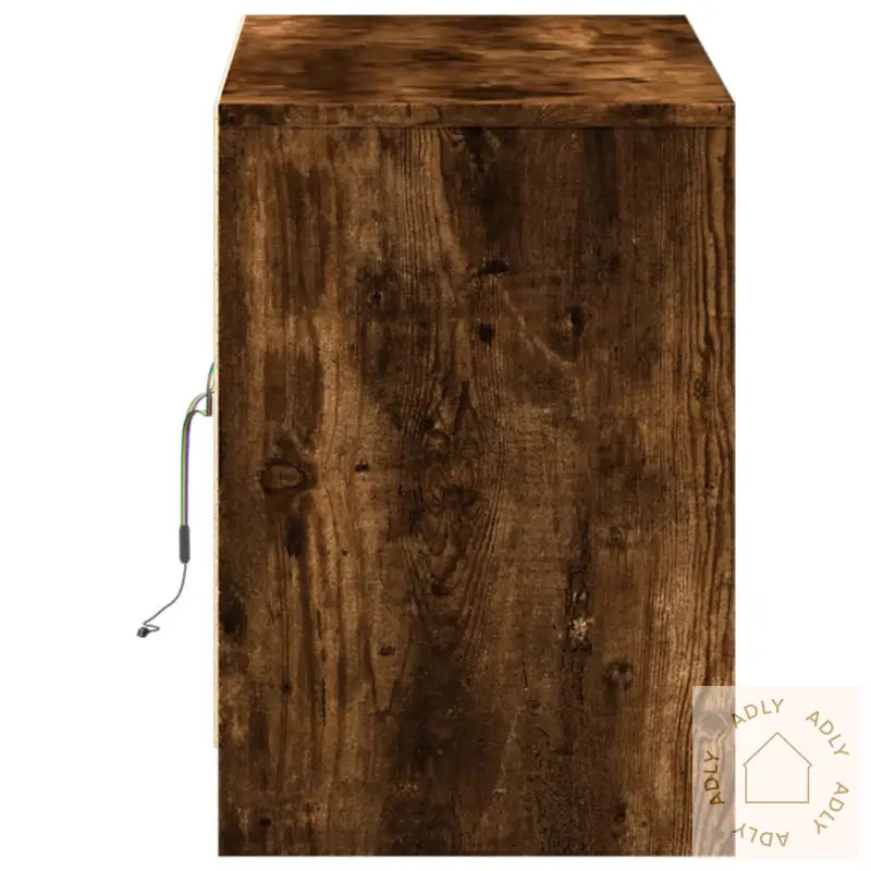 Tv-Benk Med Led Røkt Eik 100X34X50 Cm Konstruert Tre