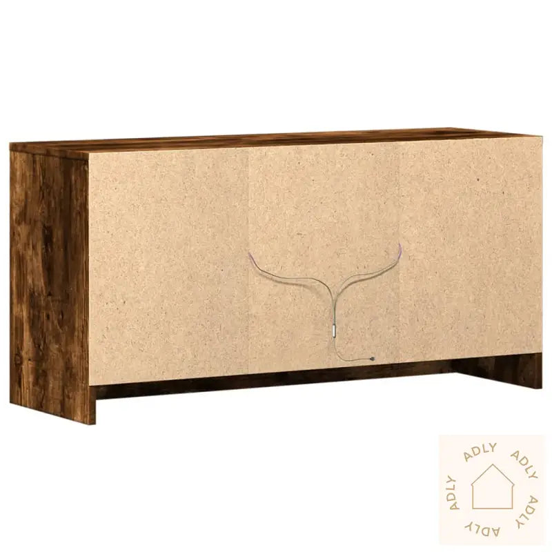 Tv-Benk Med Led Røkt Eik 100X34X50 Cm Konstruert Tre