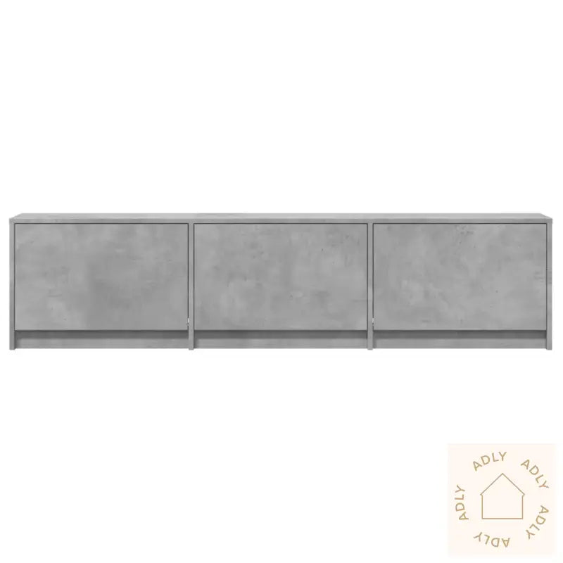 Tv-Benk Med Led Betonggrå 165X34X40 Cm Konstruert Tre