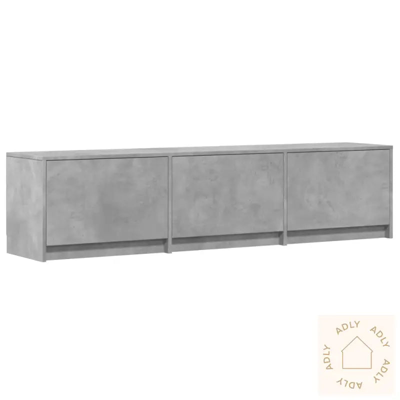 Tv-Benk Med Led Betonggrå 165X34X40 Cm Konstruert Tre