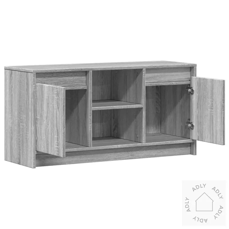 Tv-Benk Med Led Grå Sonoma 100X34X50 Cm Konstruert Tre