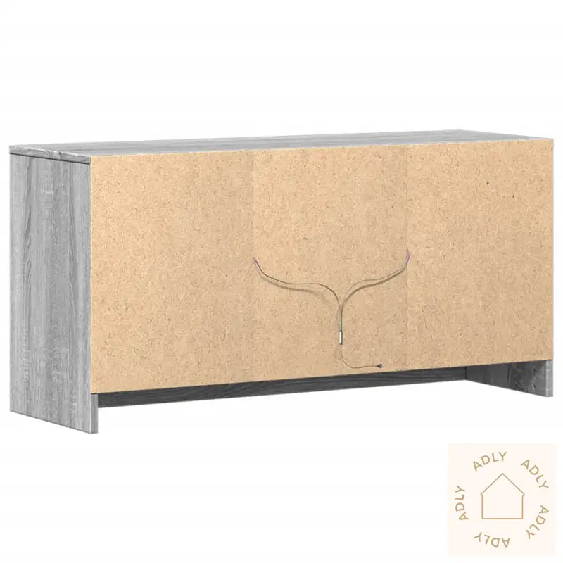 Tv-Benk Med Led Grå Sonoma 100X34X50 Cm Konstruert Tre