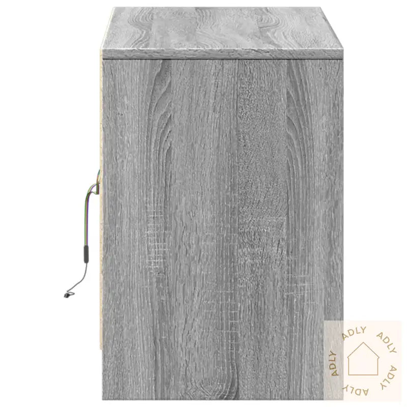 Tv-Benk Med Led Grå Sonoma 100X34X50 Cm Konstruert Tre