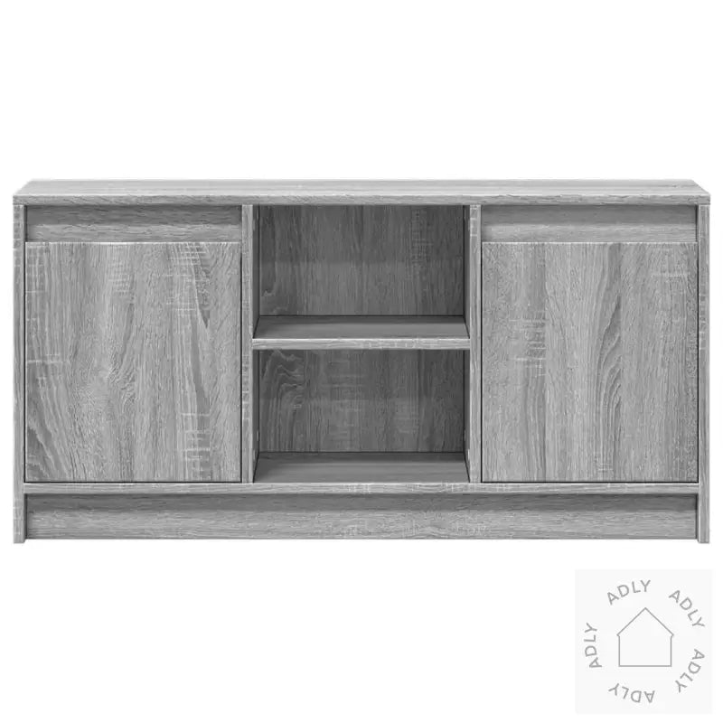 Tv-Benk Med Led Grå Sonoma 100X34X50 Cm Konstruert Tre