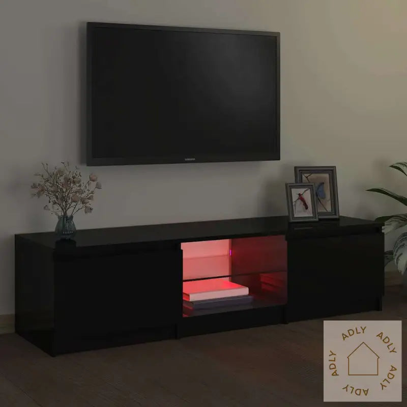 Tv-Benk Med Led-Lys Svart 140X40X36 Cm