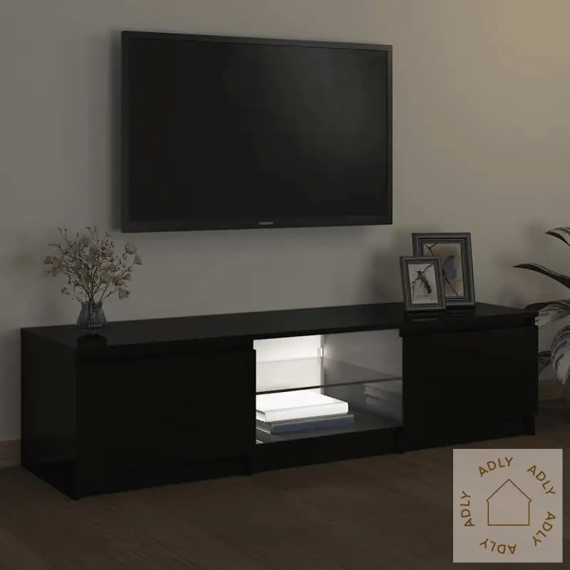 Tv-Benk Med Led-Lys Svart 140X40X36 Cm