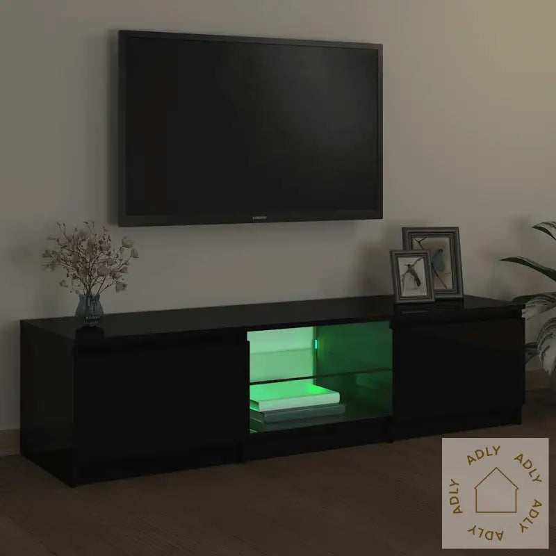 Tv-Benk Med Led-Lys Svart 140X40X36 Cm