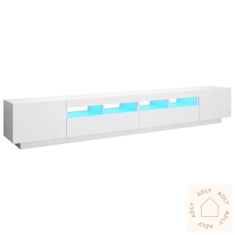 Tv-Benk Med Led-Lys Hvit 260X35X40 Cm