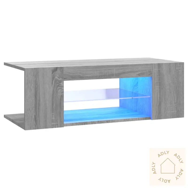 Tv-Benk Med Led-Lys Grå Sonoma 90X39X30 Cm