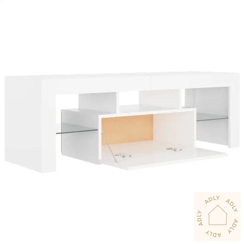 Tv-Benk Med Led-Lys Hvit 120X35X40 Cm