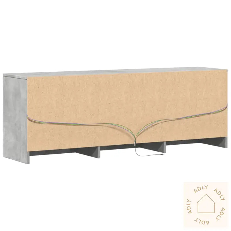 Tv-Benk Med Led Betonggrå 140X34X50 Cm Konstruert Tre