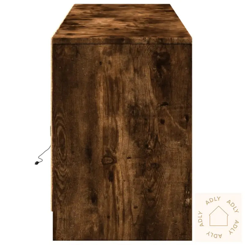 Tv-Benk Med Led Røkt Eik 180X34X50 Cm Konstruert Tre