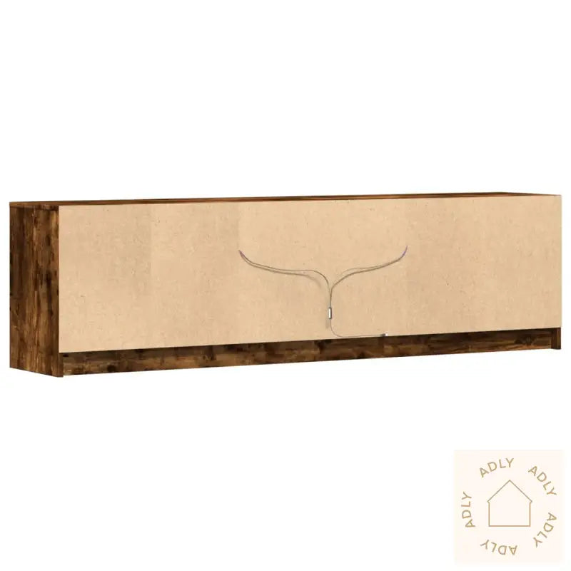 Tv-Benk Med Led Røkt Eik 180X34X50 Cm Konstruert Tre