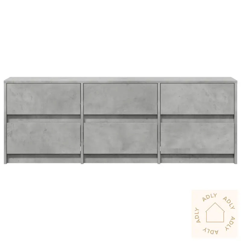 Tv-Benk Med Led Betonggrå 140X34X50 Cm Konstruert Tre