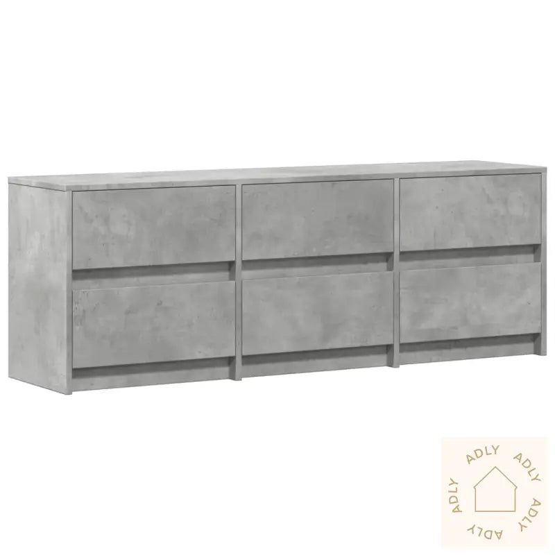 Tv-Benk Med Led Betonggrå 140X34X50 Cm Konstruert Tre