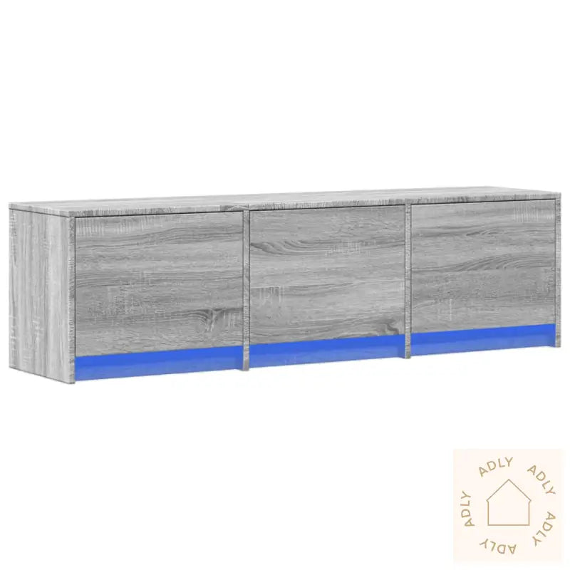 Tv-Benk Med Led Grå Sonoma 140X34X40 Cm Konstruert Tre