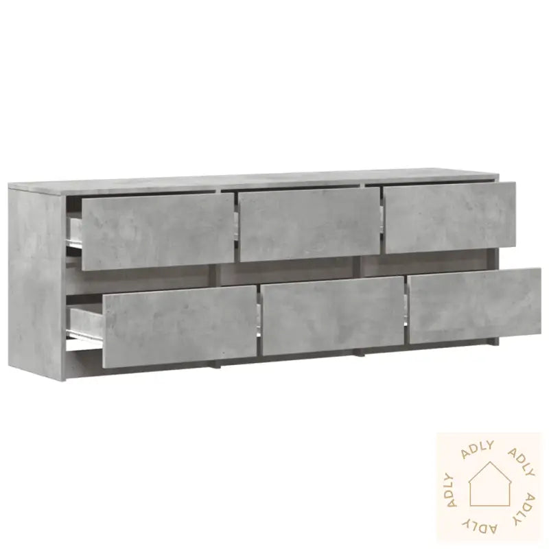 Tv-Benk Med Led Betonggrå 140X34X50 Cm Konstruert Tre