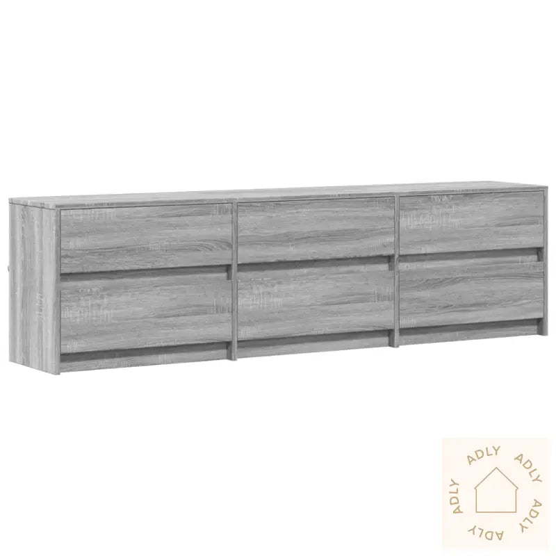 Tv-Benk Med Led Grå Sonoma 180X34X50 Cm Konstruert Tre