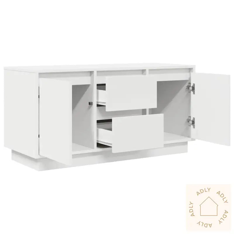 Tv-Benk Med Led-Lys Hvit 100X41X50 Cm