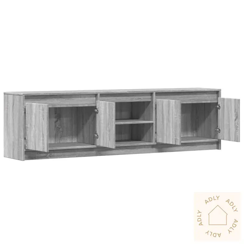 Tv-Benk Med Led Grå Sonoma 180X34X50 Cm Konstruert Tre