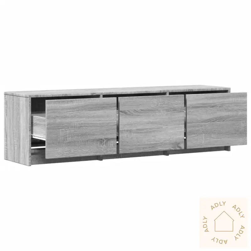 Tv-Benk Med Led Grå Sonoma 140X34X40 Cm Konstruert Tre