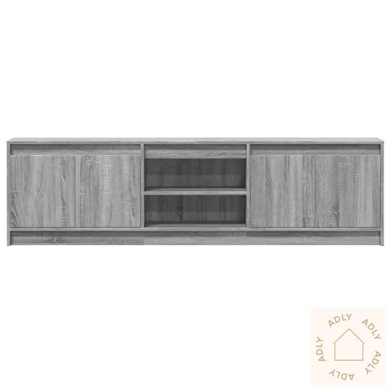 Tv-Benk Med Led Grå Sonoma 180X34X50 Cm Konstruert Tre