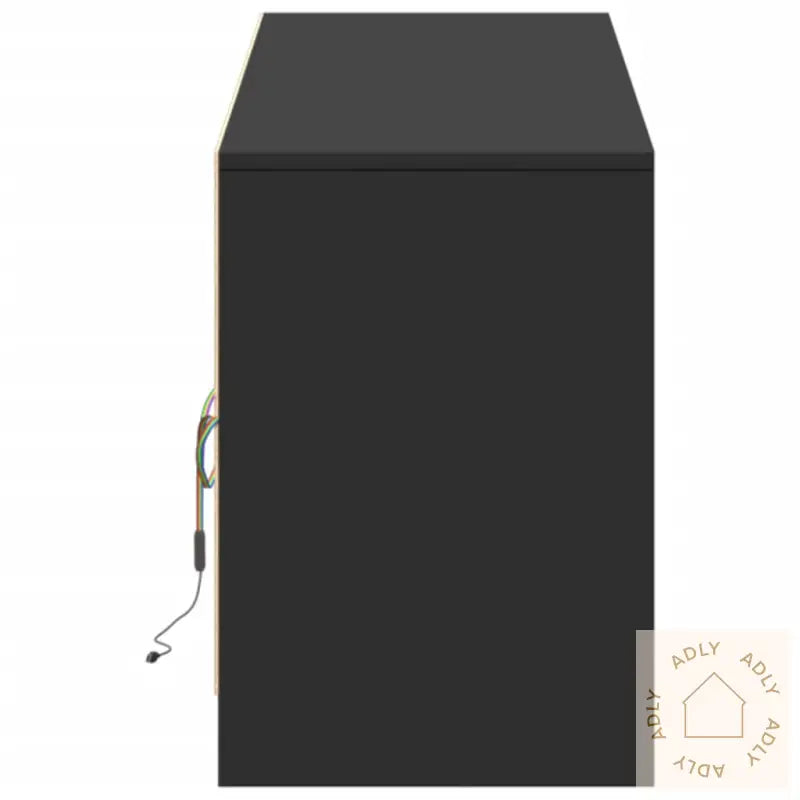 Tv-Benk Med Led Svart 180X34X50 Cm Konstruert Tre