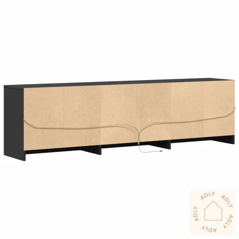 Tv-Benk Med Led Svart 180X34X50 Cm Konstruert Tre