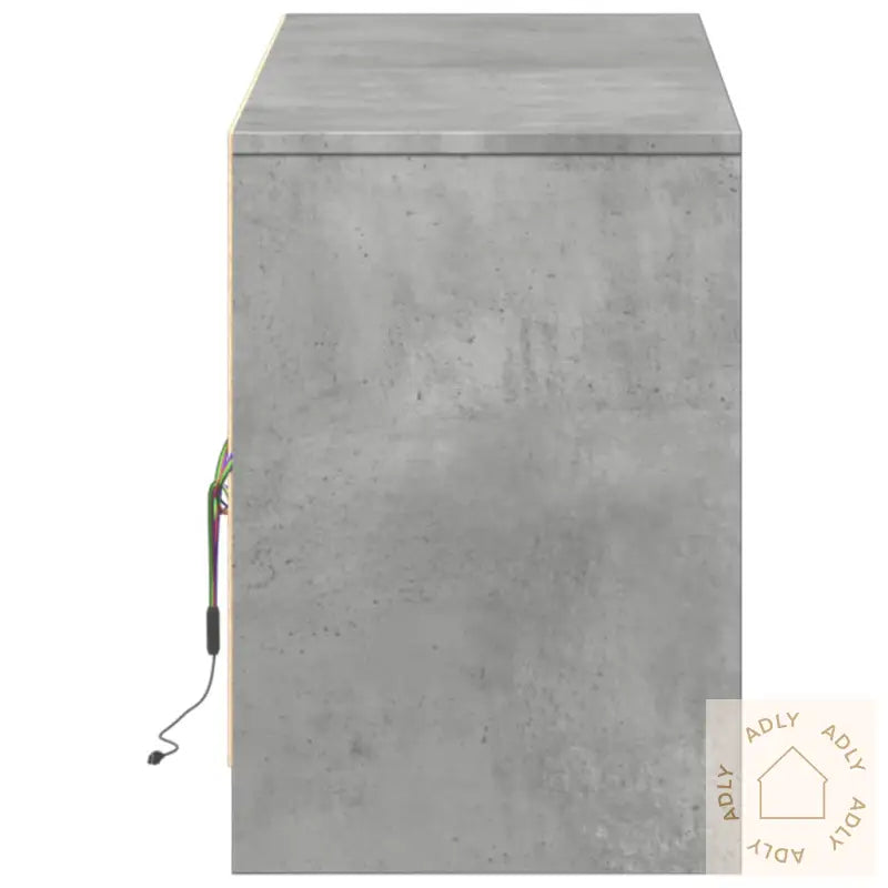 Tv-Benk Med Led Betonggrå 140X34X50 Cm Konstruert Tre