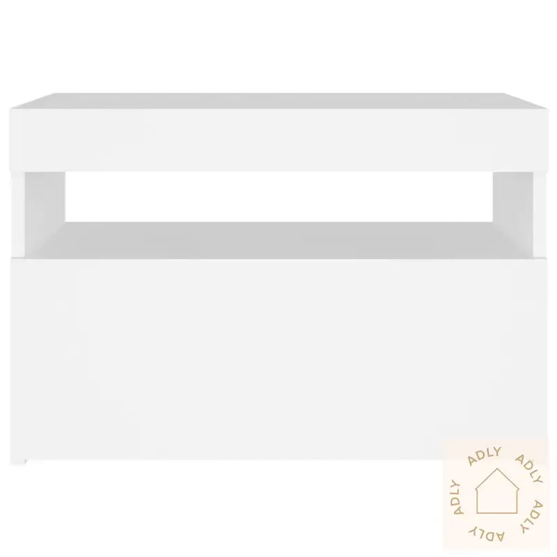 Tv-Benk Med Led-Lys Hvit 60X35X40 Cm