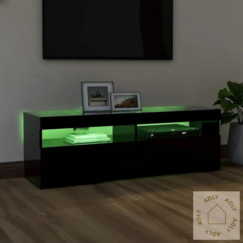 Tv-Benk Med Led-Lys Svart 120X35X40 Cm