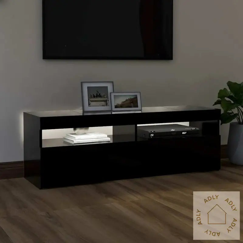 Tv-Benk Med Led-Lys Svart 120X35X40 Cm