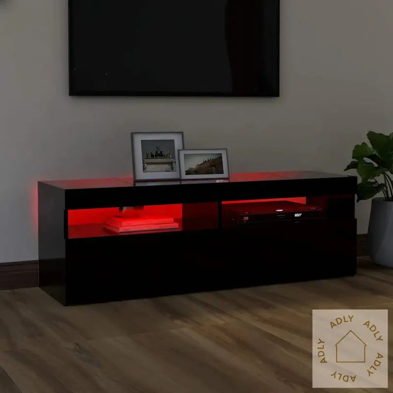 Tv-Benk Med Led-Lys Svart 120X35X40 Cm