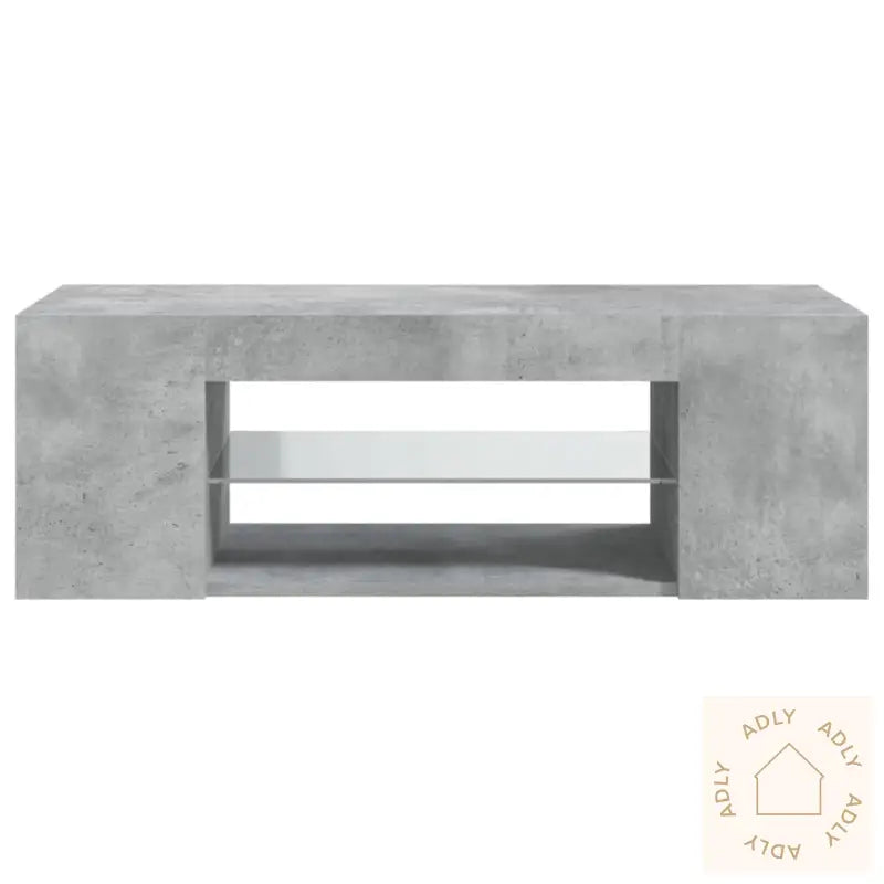 Tv-Benk Med Led-Lys Betonggrå 90X39X30 Cm