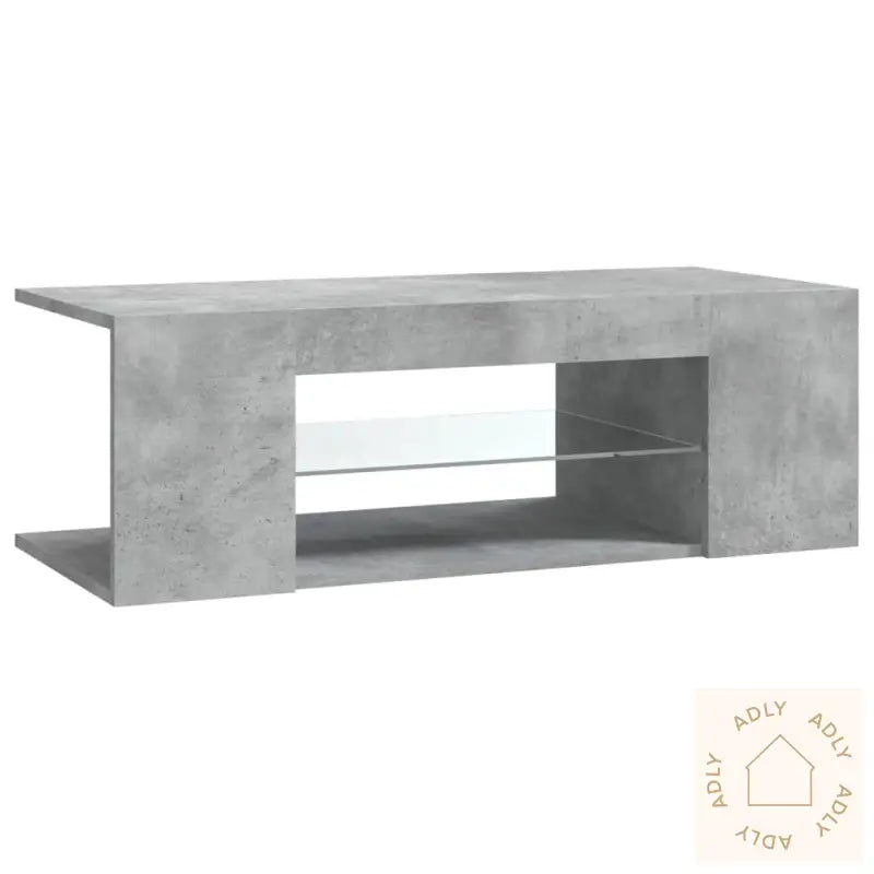 Tv-Benk Med Led-Lys Betonggrå 90X39X30 Cm