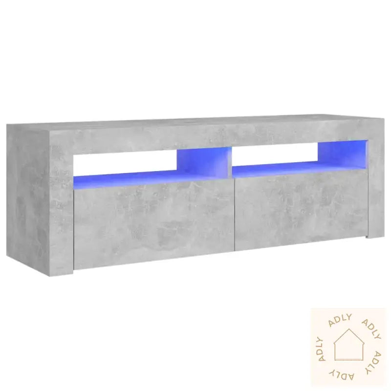 Tv-Benk Med Led-Lys Betonggrå 120X35X40 Cm